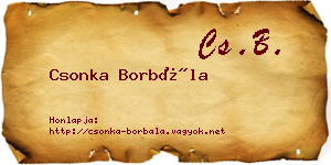 Csonka Borbála névjegykártya